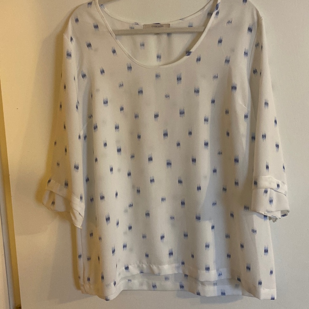 Blue and white blouse